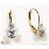 Image 1 : 10KT YELLOW GOLD CZ LEVERBACK CLASPS EARRINGS