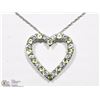Image 1 : ST SILVER PERIDOT & CZ PENDANT W/ CHAIN NECKLACE