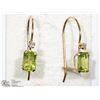 Image 1 : 10KT YELLOW GOLD PERIDOT & DIAMOND EARRINGS