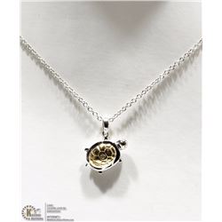 STERLING SILVER RHODIUM PLATED DIAMOND NECKLACE