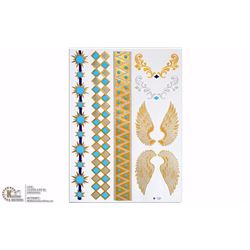 SILVER&GOLD TONE 2 TEMPORARY SKIN JEWELRY TATTOO