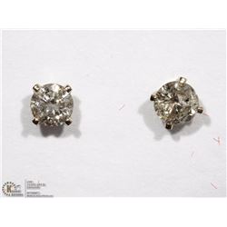 14KT WHITE GOLD LIGHT BROWN DIAMOND STUD EARRINGS