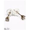 Image 2 : 14KT WHITE GOLD LIGHT BROWN DIAMOND STUD EARRINGS