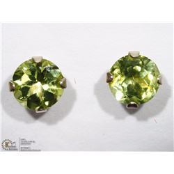 10KT WHITE GOLD PERIDOT STUD EARRINGS