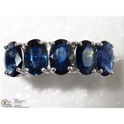 10KT WHITE GOLD 5 BLUE SAPPHIRE RING