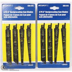 2 PACKS OF 4PC 6" RECIPROCATING SAW BLADES