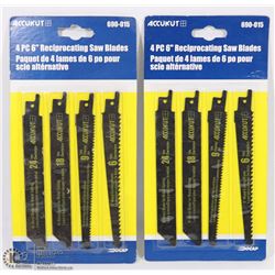 2 PACKS OF 4PC 6" RECIPROCATING SAW BLADES
