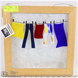 NEW RANDOM PIECES GLASSWORKS FRAMED ART