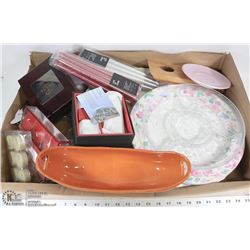 LARGE FLAT WITH PLATTERS, SERVEWARE, NEW DESIGNER