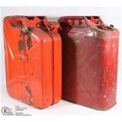 LOT OF 2 HEAVY DUTY METAL GAS (JERRY) CANS