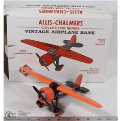 DIE CAST ALLIS-CHALMERS 1932 AIRPLANE BANK.