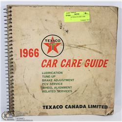 RARE 1966 TEXACOCARE CARE MANUAL.