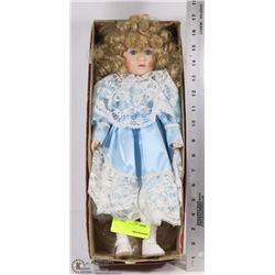 HANDCRAFTED PORCELAIN DOLL BY WINDSOR COLLECTION.