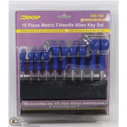 10PC METRIC T-HANDLE ALLAN KEY SET.