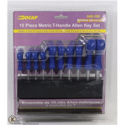 10PC METRIC T-HANDLE ALLAN KEY SET.