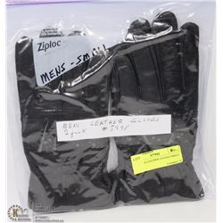 2PK MENS LEATHER GLOVES SMALL