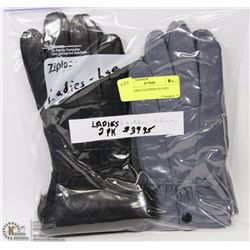 2PK LADIES LEATHER GLOVES LARGE