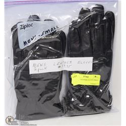 2PK MENS LEATHER GLOVES SMALL