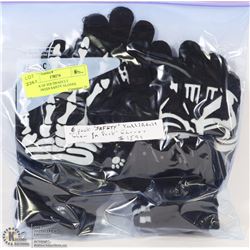 6 PACK OF YOUTH/ADULT HALLOWEEN SAFETY GLOVES