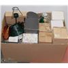 Image 1 : BOX OF ASSORTED ORNAMENTS, CANDLE HOLDERS, CANDLES
