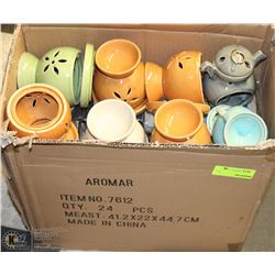 BOX OF OIL SCENTED LAMPS / OIL BURNERS