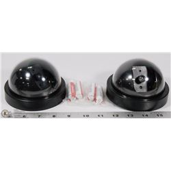 #1) 2PCS SURVEILLANCE DUMMY LED SECURITY CAMERA