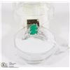 Image 1 : #52-GREEN EMERALD RING