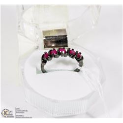 #62-RED RUBY BLACK RING
