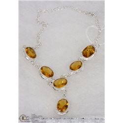 #98-CITRINE GEMSTONES NECKLACE