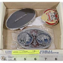 LOT OF 3 BIKER BELT BUCKLES