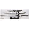 Image 3 : NEW SET OF 3 DECORATIVE SWORDS W/ STAND
