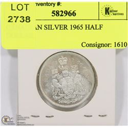 CANADIAN SILVER 1965 HALF DOLLAR.