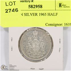 CANADIAN SILVER 1965 HALF DOLLAR.