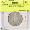 Image 1 : CANADIAN SILVER 1965 HALF DOLLAR.