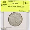 Image 1 : CANADIAN SILVER 1963 HALF DOLLAR.