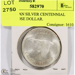 CANADIAN SILVER CENTENNIAL 1967 GOOSE DOLLAR.
