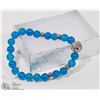 Image 1 : #29-NATURAL BLUE APATITE BEAD BRACELET/8MM