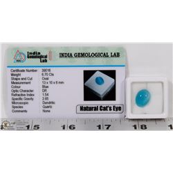 #83-NATURAL CAT'S EYE GEMSTONE 6.70CT