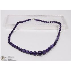 #38-NATURAL PURPLE SUGILITE TOWER NECKLACE 17"