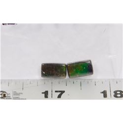 AMMOLITE ELONGATED EMERALD CUT BLUE/GREEN FIRE