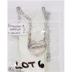 PENDANT BRACELET HAND CARVED .925