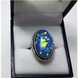 #17 - OVAL AUSTRALIAN MOSAIC TRIPLATE OPAL RING