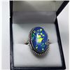 Image 1 : #17 - OVAL AUSTRALIAN MOSAIC TRIPLATE OPAL RING