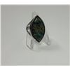 Image 1 : LARGE DIAMOND SHAPED ABALONE RING SET IN SILVER TONE