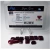 Image 1 : #11 - LOT OF 97.60 CT RED RUBY GEMSTONES & COA