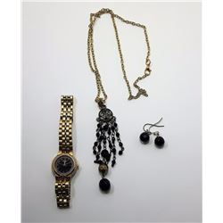 #7 - SUITE OF BLACK & GOLD TONE JEWELLERY