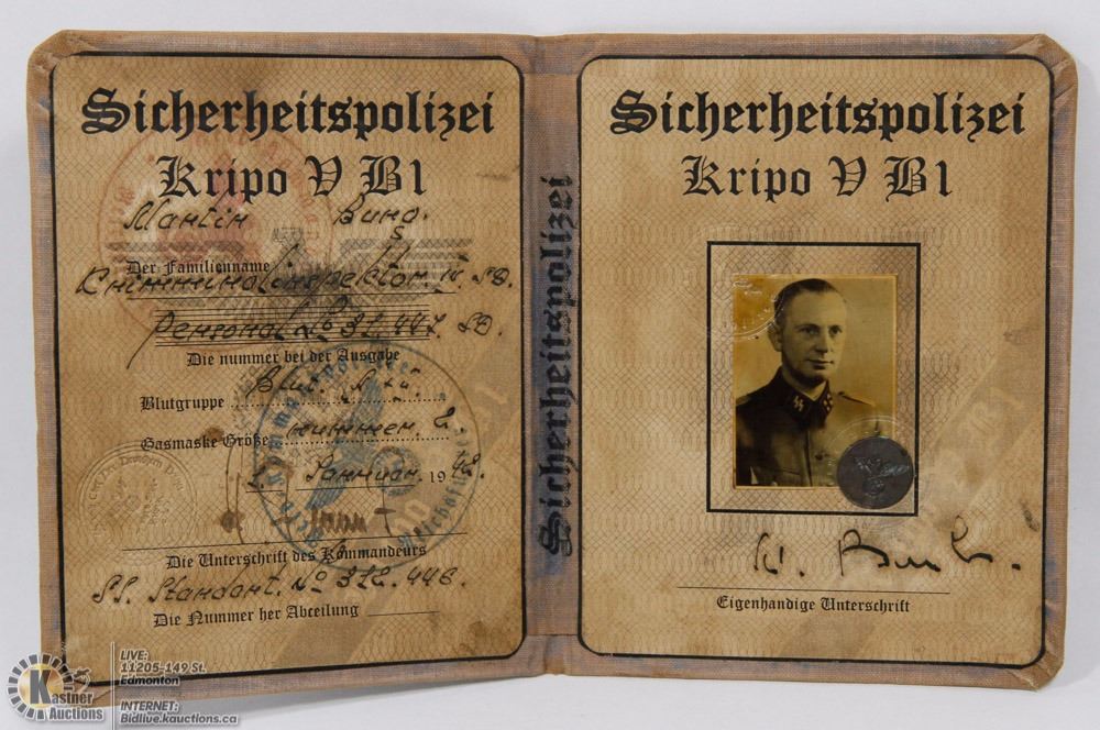 GERMAN NAZI SS POLICE KRIPO DOCUMENT 