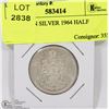 Image 1 : CANADIAN SILVER 1964 HALF DOLLAR.