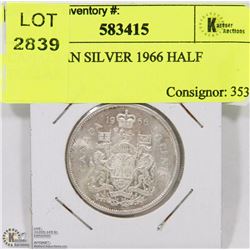 CANADIAN SILVER 1966 HALF DOLLAR.