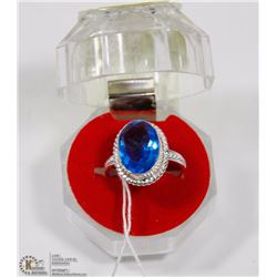 #15-BLUE TOPAZ GEMSTONE RING